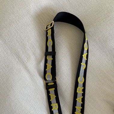 Bandoulière sac Marc Jacobs noir, jaune et argenté