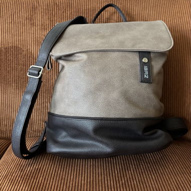 Zwei Rucksacktasche beige/schwarz