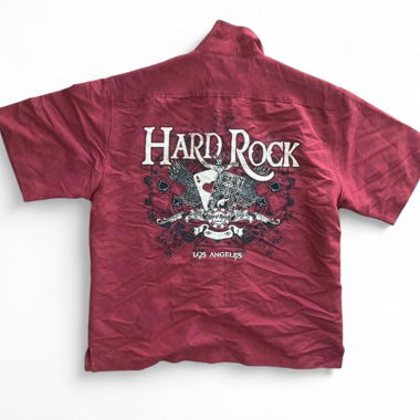 Chemise boutonnée graphique Hard Rock Casino rouge (M)