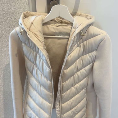 White Quilted Jacket with Hood