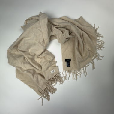 Sciarpa beige con frange