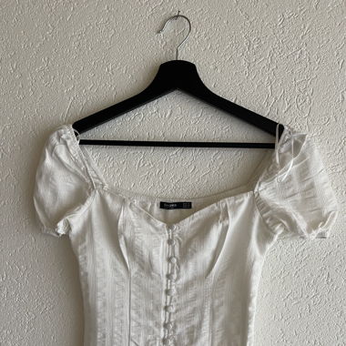 Bershka White Corset-Style Blouse 