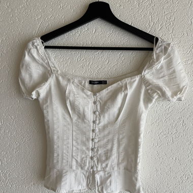 Camicia/blusa bianca in stile corsetto Bershka