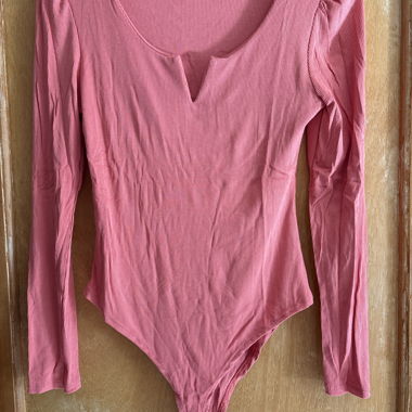 Body rosa a maniche lunghe