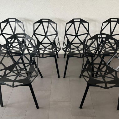 Lot mit 4 Magis Chair_One Stühlen Konstantin Grcic Noir Original