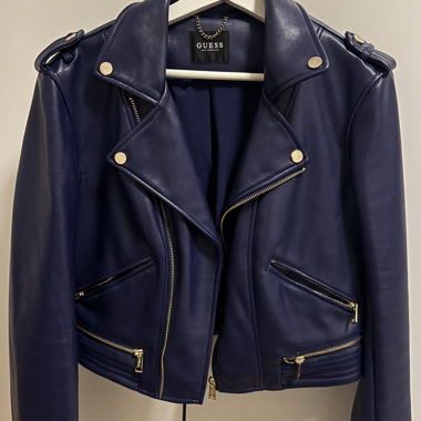 Veste biker Guess femme bleue