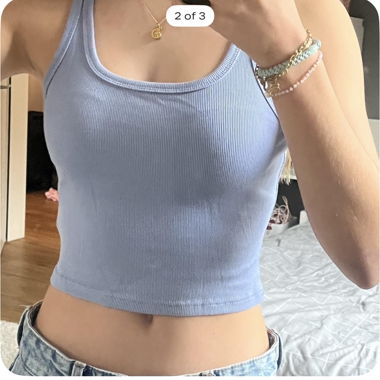 Blaues Crop Tank Top