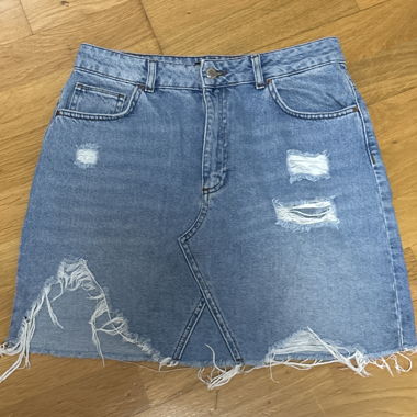 Distressed Denim Minirock