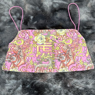 Pinkes Crop Top mit Tigerprint