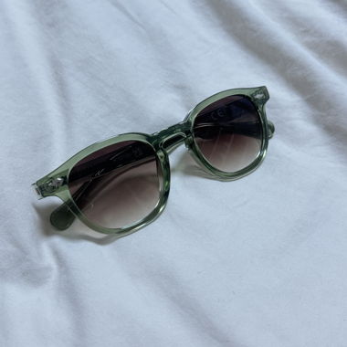 Moscot Lemtosh dupe transparent green sunglasses