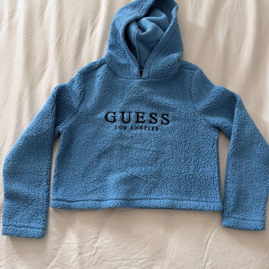 GUESS Cropped Teddy Hoodie