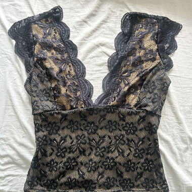 Lace Top Black/Beige