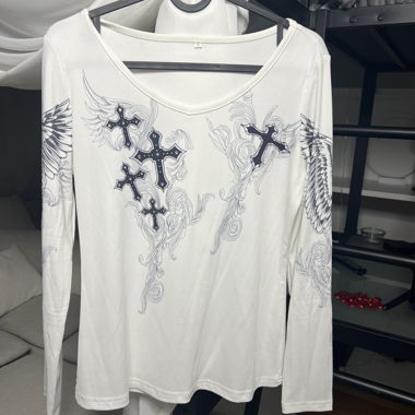 White Y2k longsleeve