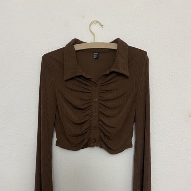 Crop top brun