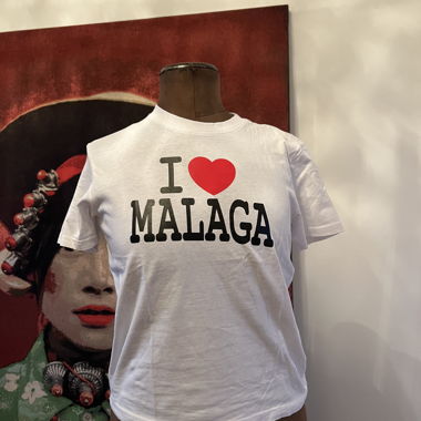 Weisses I Love Malaga T-Shirt