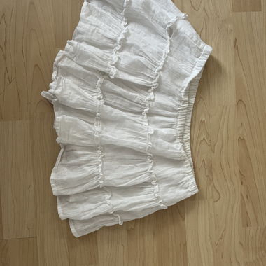 White Ruffled Mini Skirt