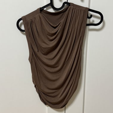 Brown Draped Tank Top