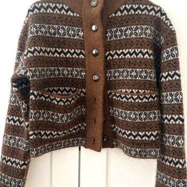 Cardigan veste Thais marron jacquard XS