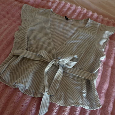 Blouse portefeuille à rayures