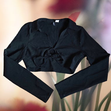 Crop top manches longes noir