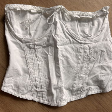 Pull& Bear - Top corsetto bianco senza spalline