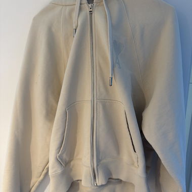 Hoodie zippé beige