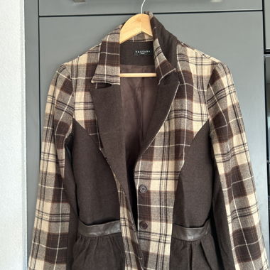 Giacca blazer a quadri marrone