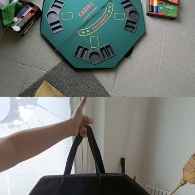 Table de jeu de casino pliable/portable avec jetons de poker