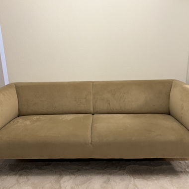 Dreier Sofa Samt Beige 