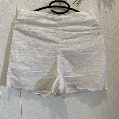 White embroidered shorts