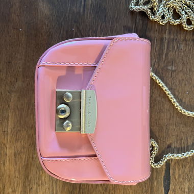 Borsa rosa in pelle verniciata Tara Jarmon