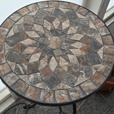 Table d’appoint ronde en mosaïque