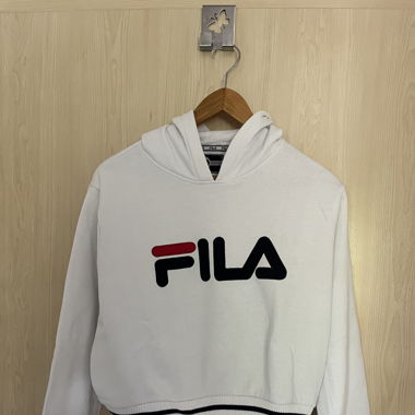 weisser cropped hoodie von Fila