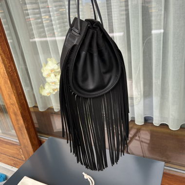 Black Fringe Bag Alexandra K, vegan leather