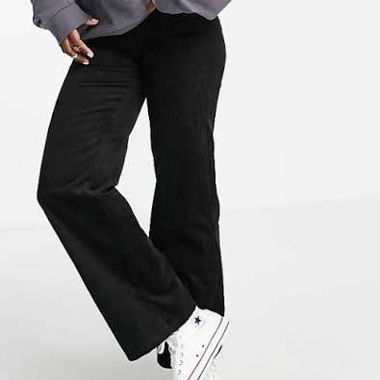 Pantalon en velours côtelé Monki noir Yoko
