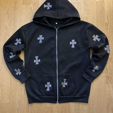 Sweat à capuche zippé noir