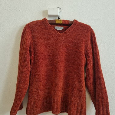 Pull en maille vintage rouge
