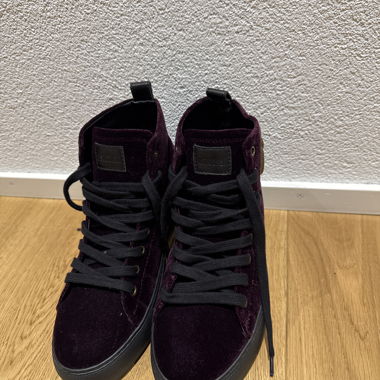 Sneaker High-Top bordeaux in velluto