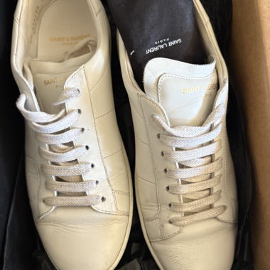 Saint Laurent Paris white leather sneakers