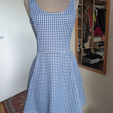 Vestito a quadri blu