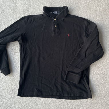 Polo manica lunga nera Ralph Lauren Vintage