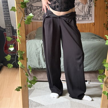 unisex black baggy suitpants