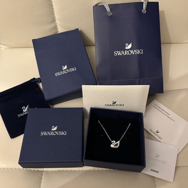 Collana Cigno Swarovski blu