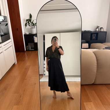 Solid black long skirt