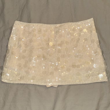 mini jupe crème paillettes