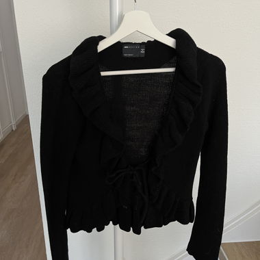 Black Ruffle Cardigan