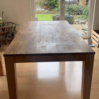 Large wooden dining table