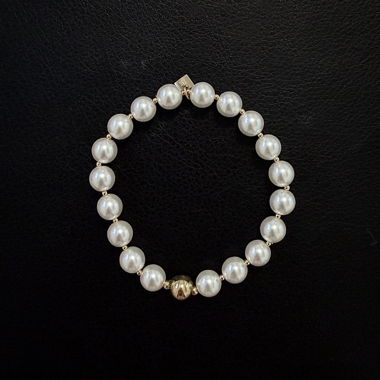 Bracelet perles blanches zag 
