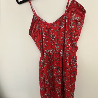 Roter Floral-Camisole-Overall-Romper