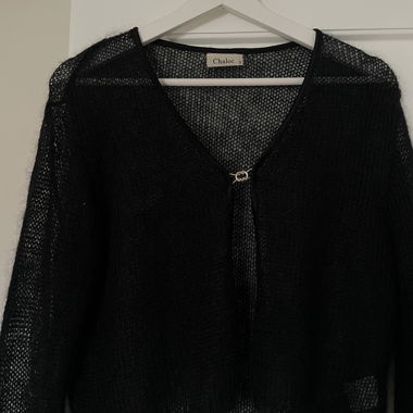 Cardigan mignon noir mohair